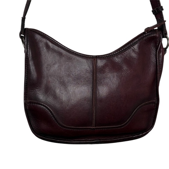 Frye Cara Red Brown Leather Crossbody Saddle Bag BLEMISH - Picture 8 of 8